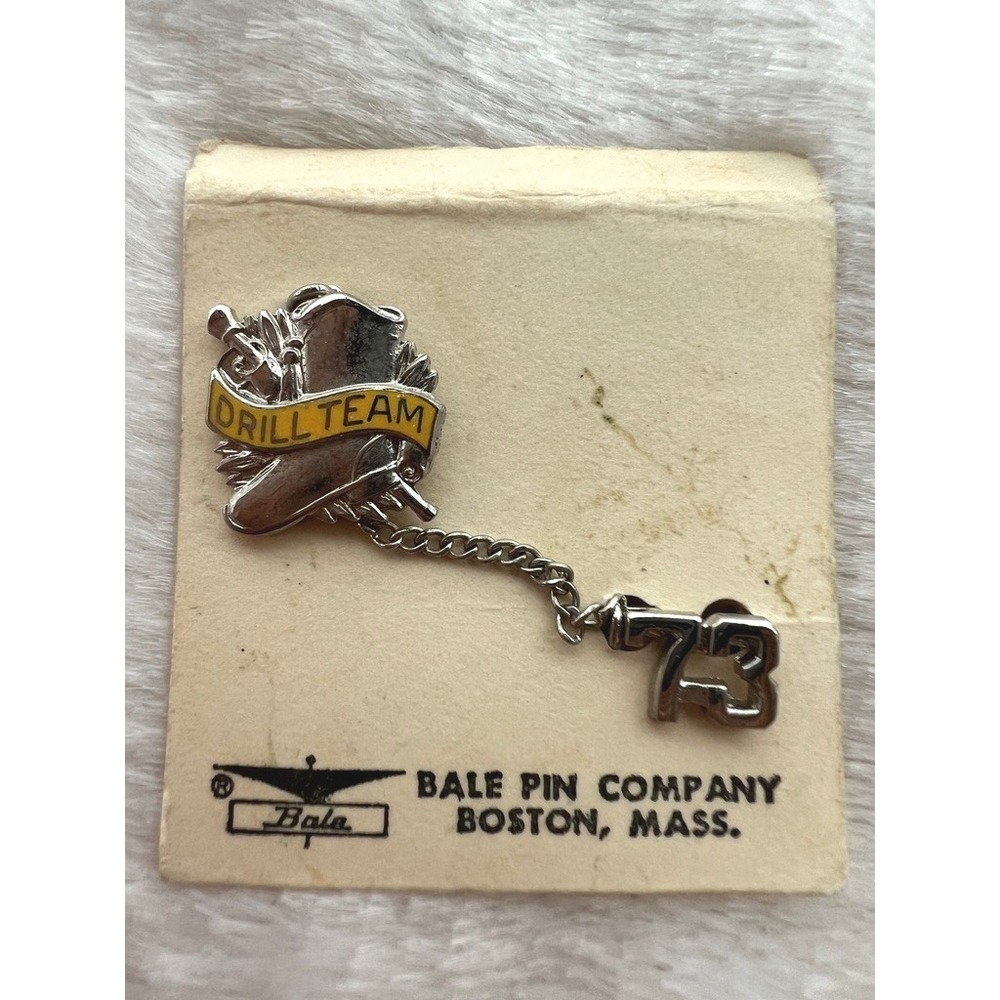 Vintage Drill Team Lapel Pin Cheer '73 Dangle 1973 Bale Co High School Nostalgia